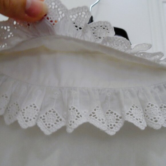 Vintage, Cotton Poplin Lace Blouse Button Down , long sleeve - Picture 10 of 15